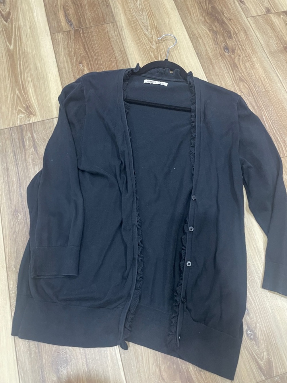 Old Navy Black Ruffle-Trim Cardigan